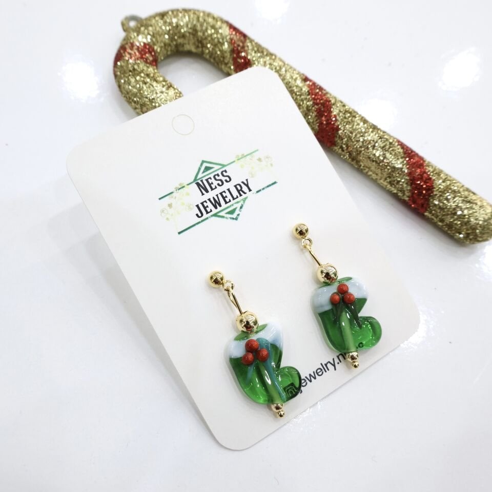 Yılbaşı Temalı Murano Küpe