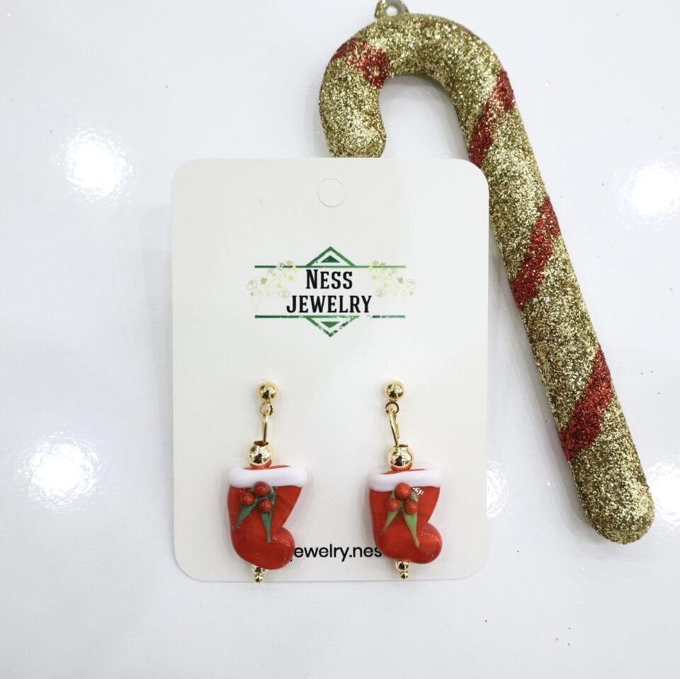 Yılbaşı Temalı Murano Küpe