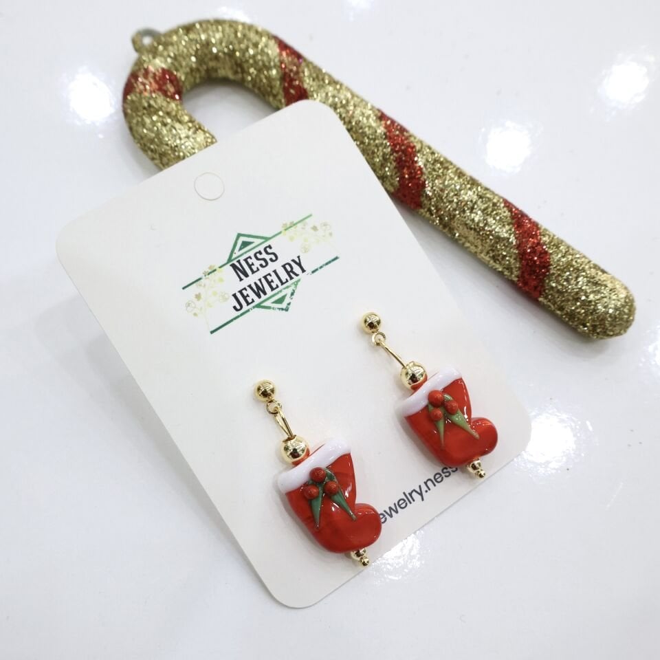 Yılbaşı Temalı Murano Küpe