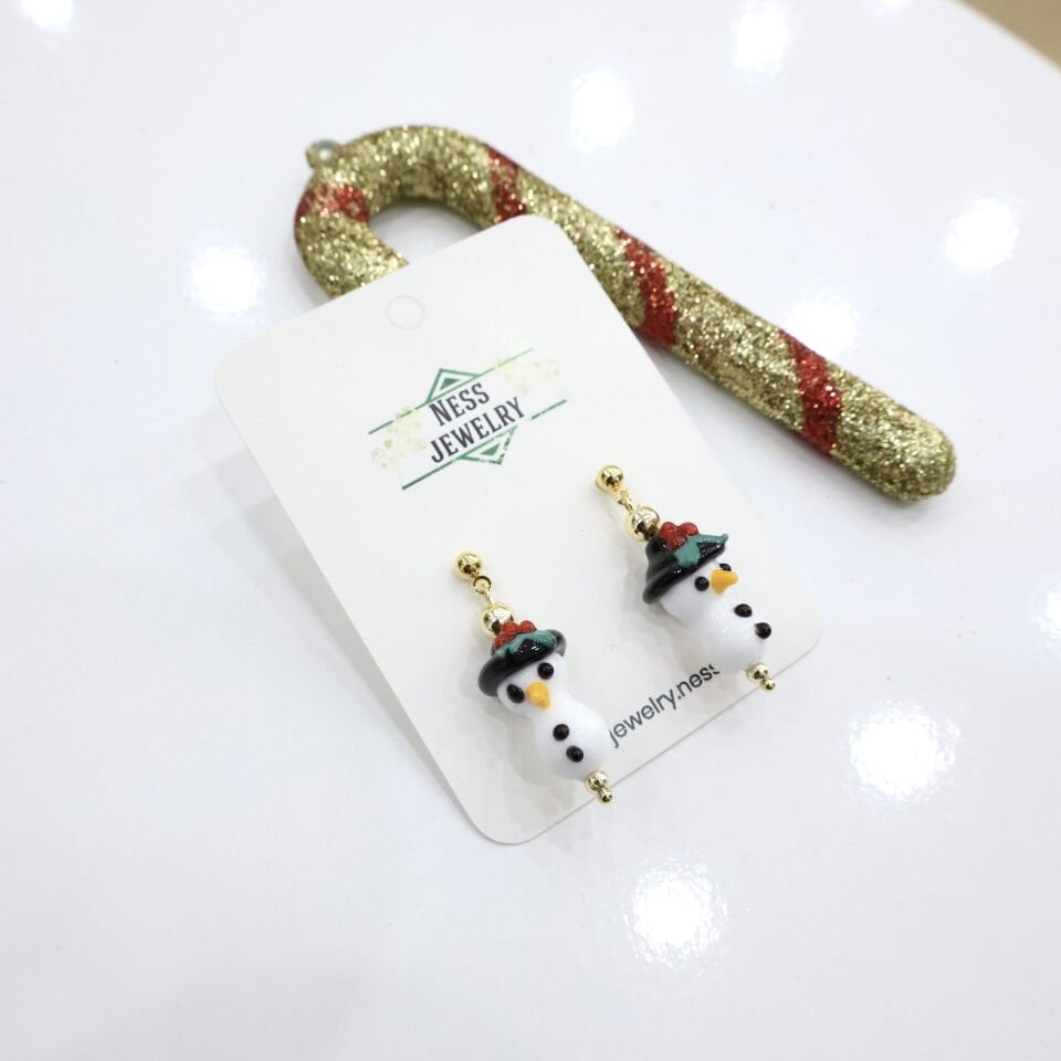 Yılbaşı Temalı Murano Küpe