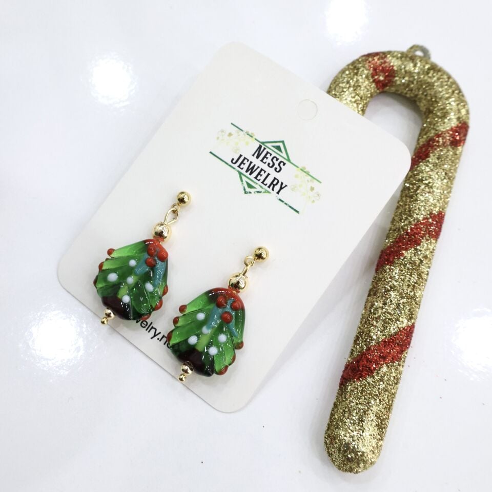 Yılbaşı Temalı Murano Küpe