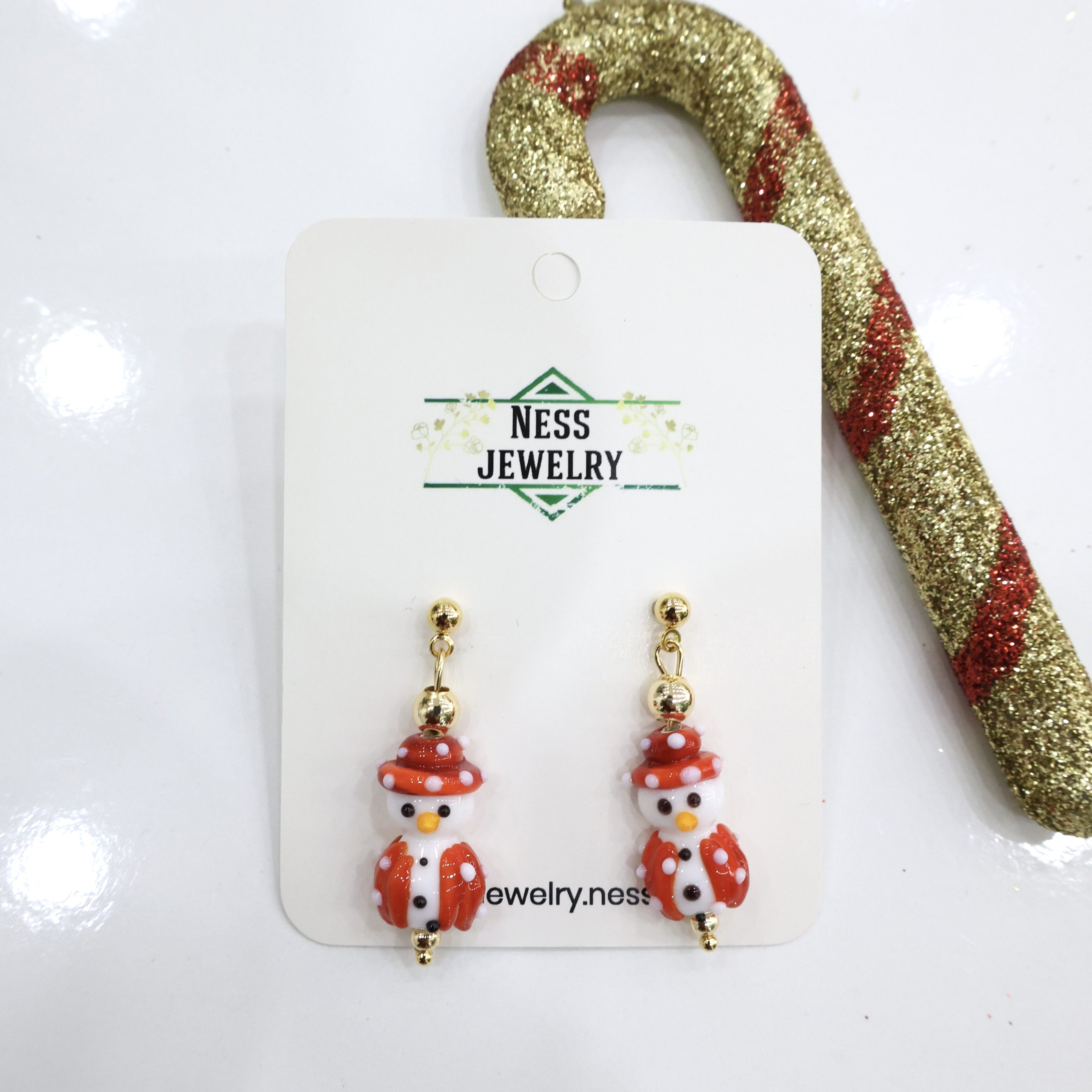 Yılbaşı Temalı Murano Küpe