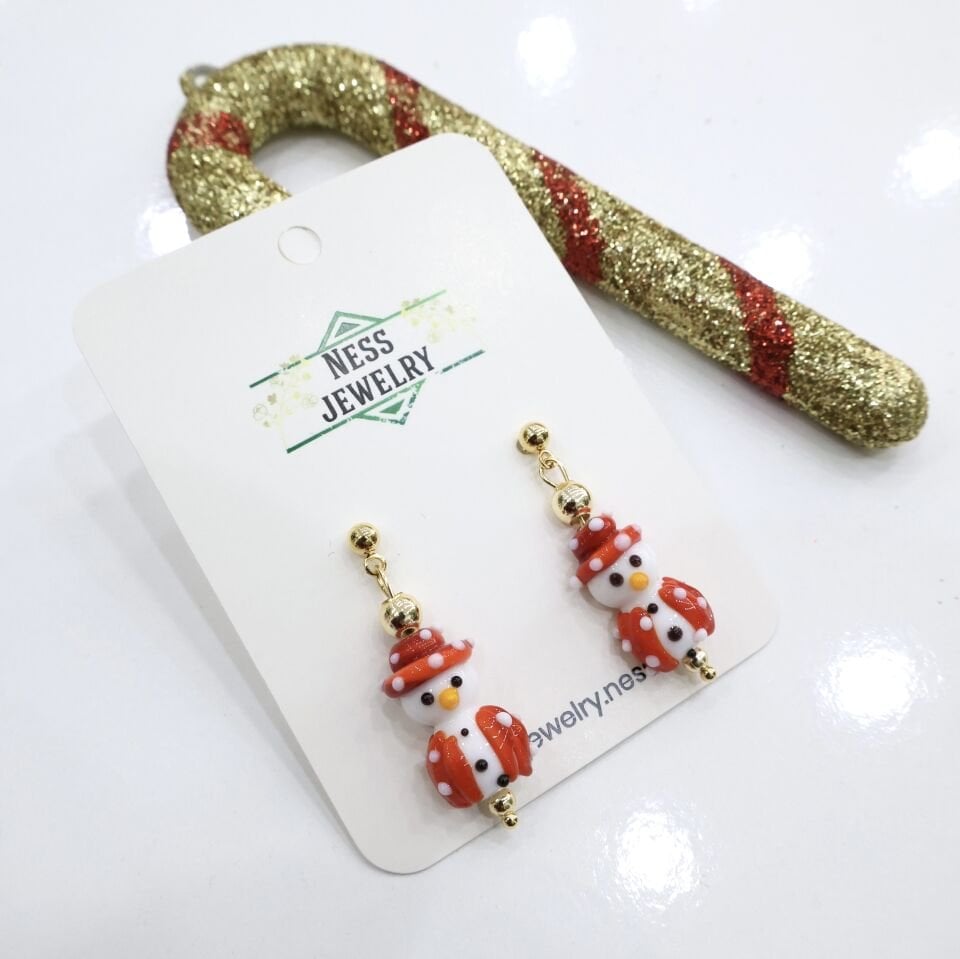 Yılbaşı Temalı Murano Küpe