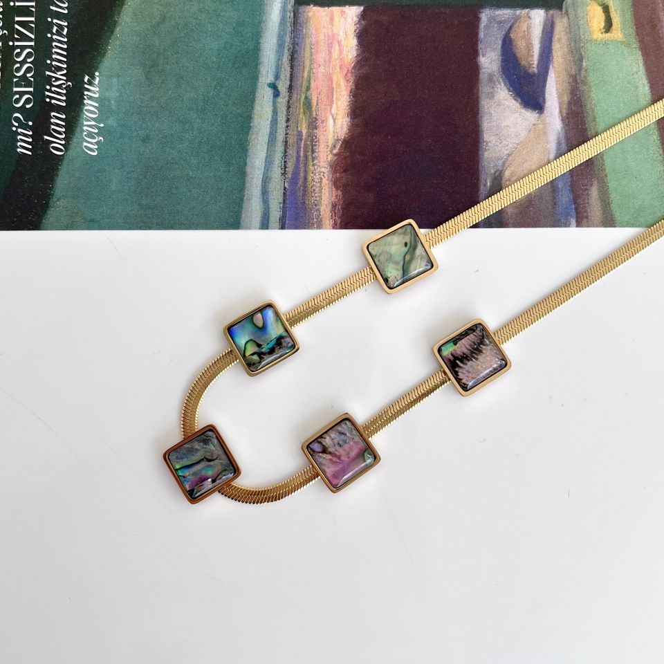 Çelik Abalone Kabuk Kolye