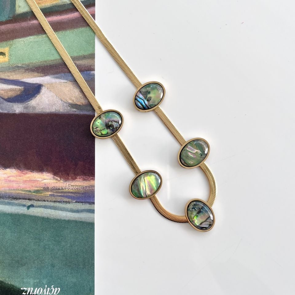 Çelik Abalone Kabuk Kolye