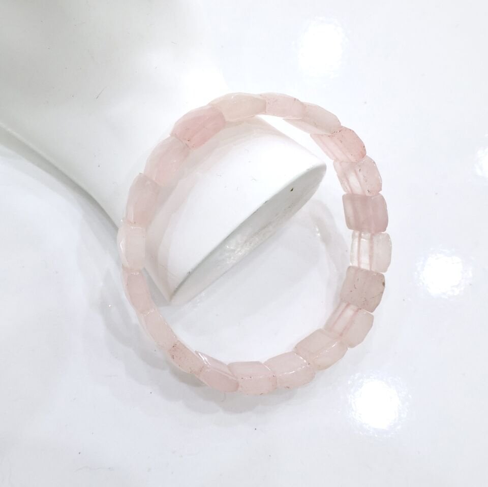 Doğal Pembe Kuvars Bileklik