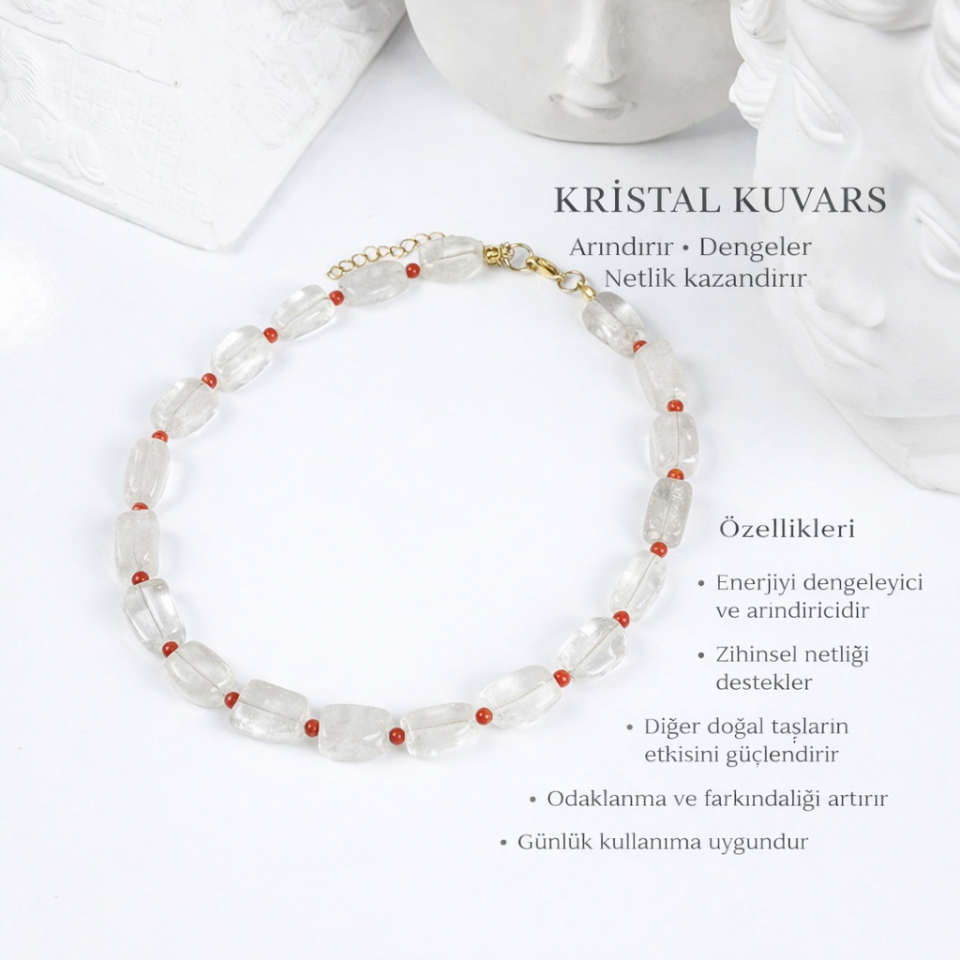 Kristal Kuvars Kolye