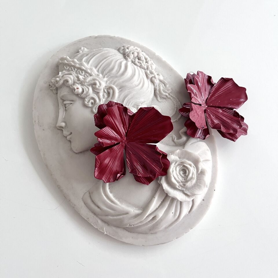 İthal Bordo Çiçek Küpe