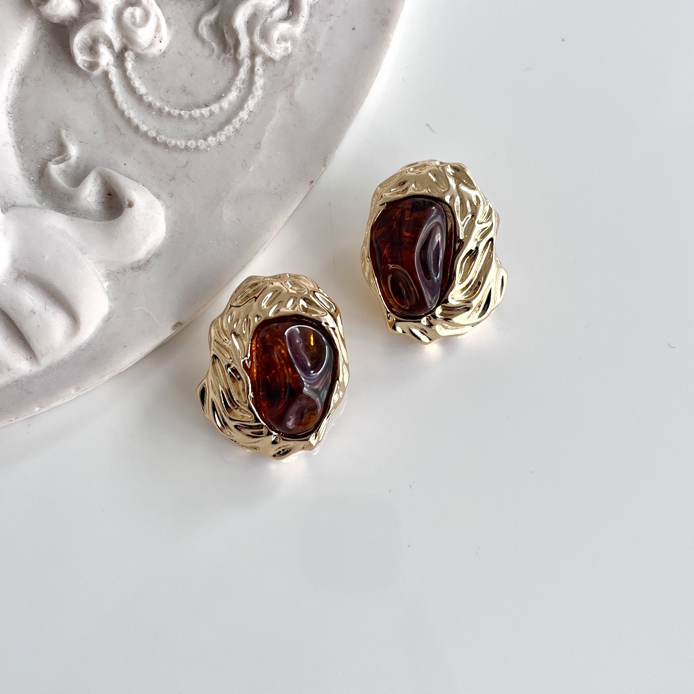 İthal Kahverengi Küpe