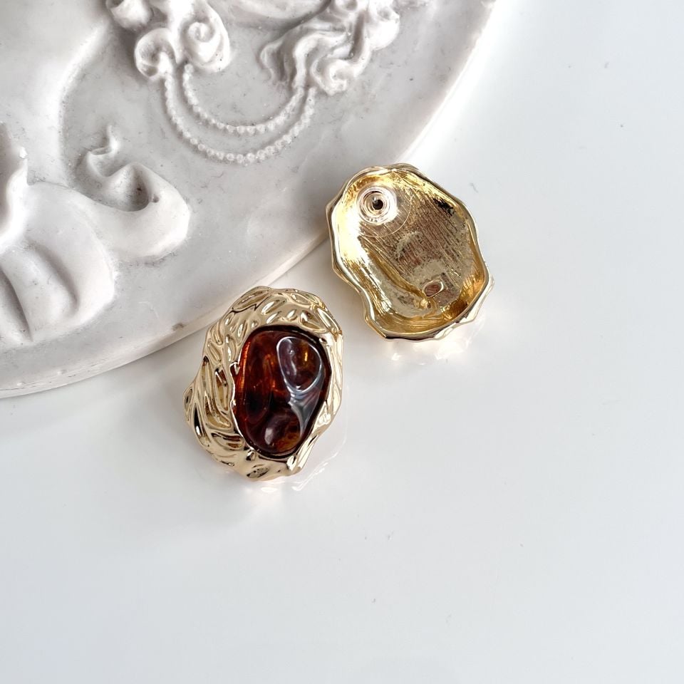 İthal Kahverengi Küpe