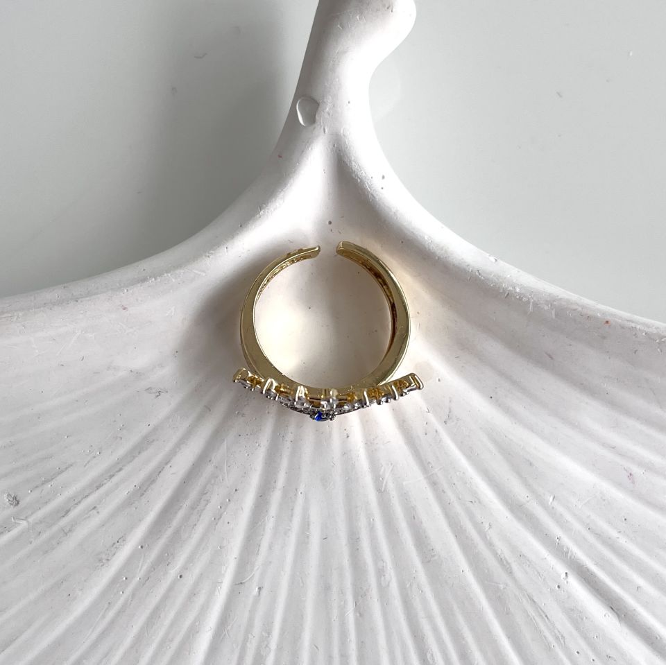Çelik Taşlı Göz Yüzük