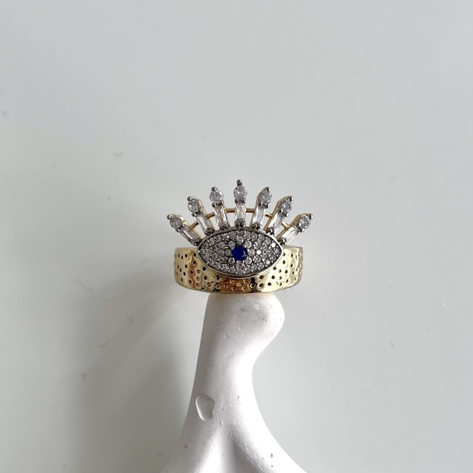 Çelik Taşlı Göz Yüzük