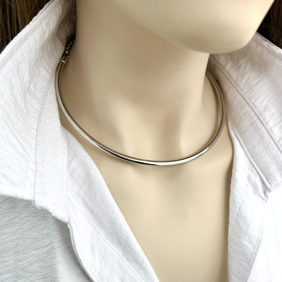 Çelik Sade Choker Kolye