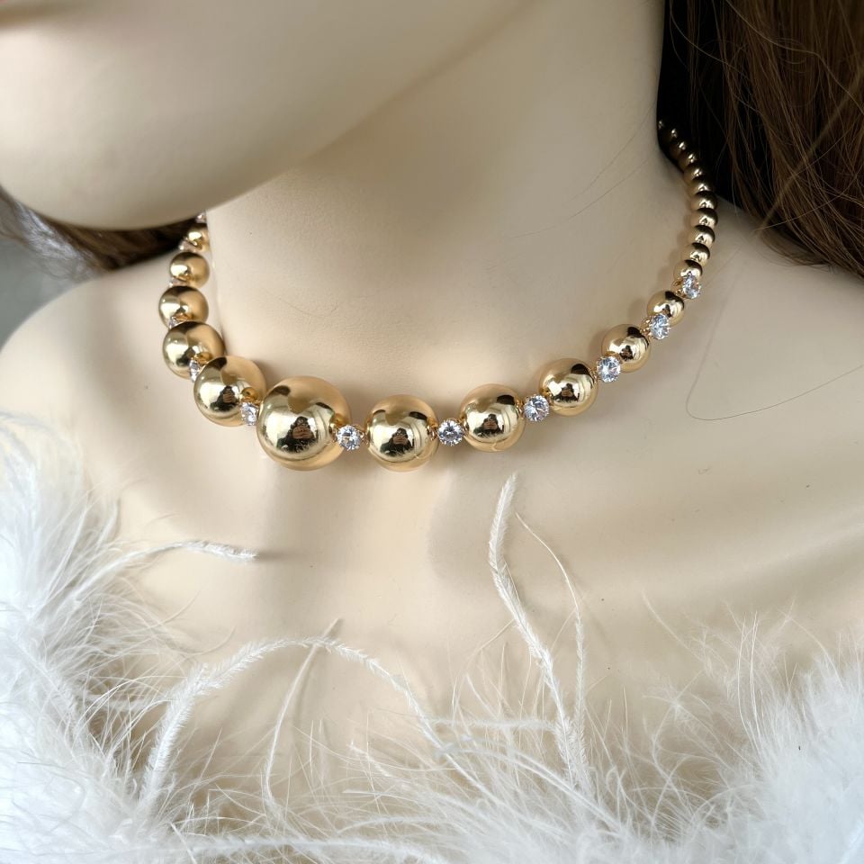 Özel Seri Topçuklu Choker Kolye